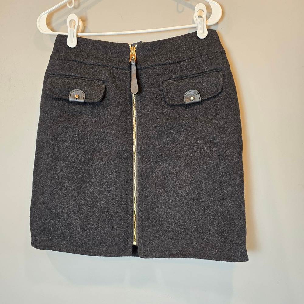 Per Se Skirt Womens 4 Gray Wool Angora Silk
